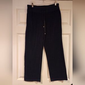 Calvin Klein black velour drawstring sweatpants S